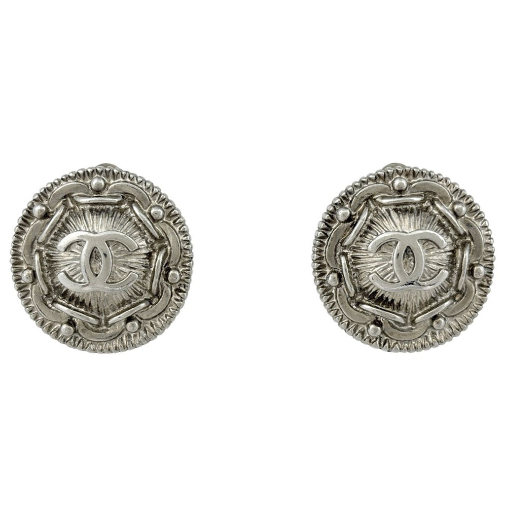 Chanel CC Logo Round Earrings CC Mark