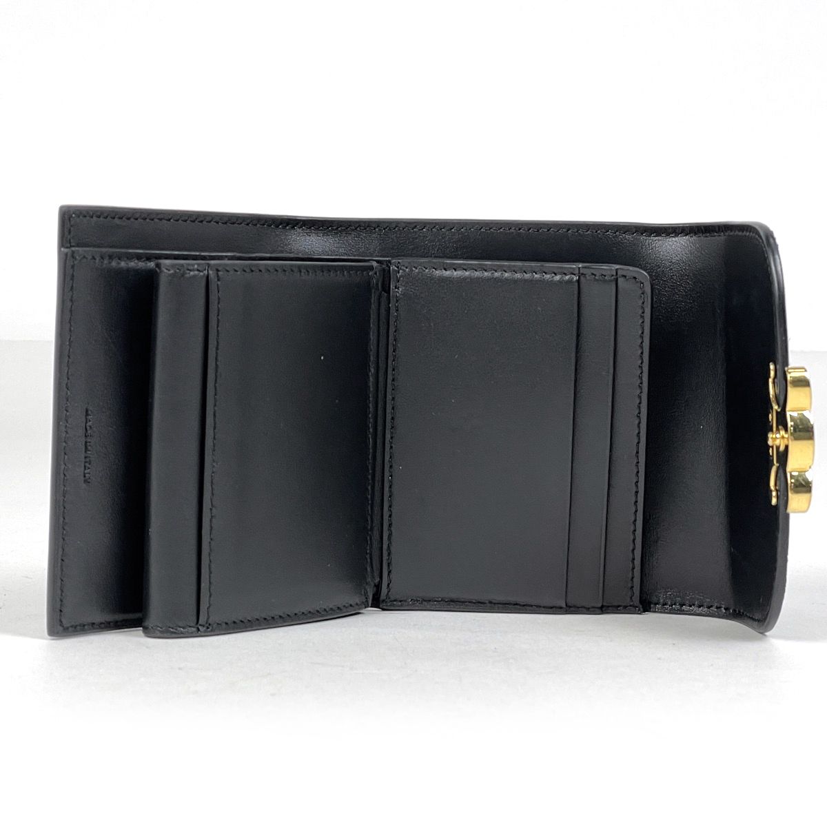 Celine Small Flap Wallet Triomphe Leather Black — view 9