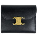 Celine Small Flap Wallet Triomphe Leather Black