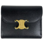 Celine Small Flap Wallet Triomphe Leather Black