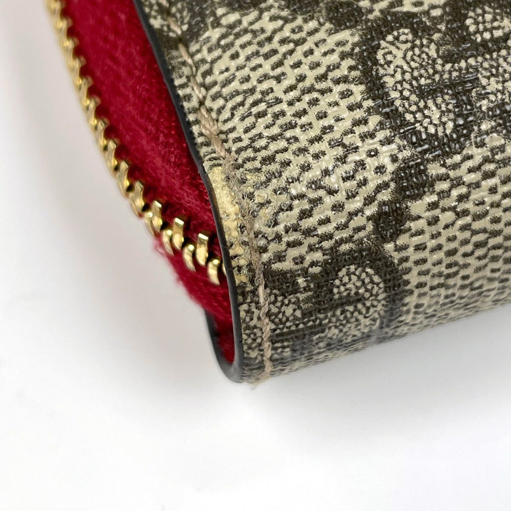 Gucci GG Pattern Zip Around Wallet Snake Beige — view 3