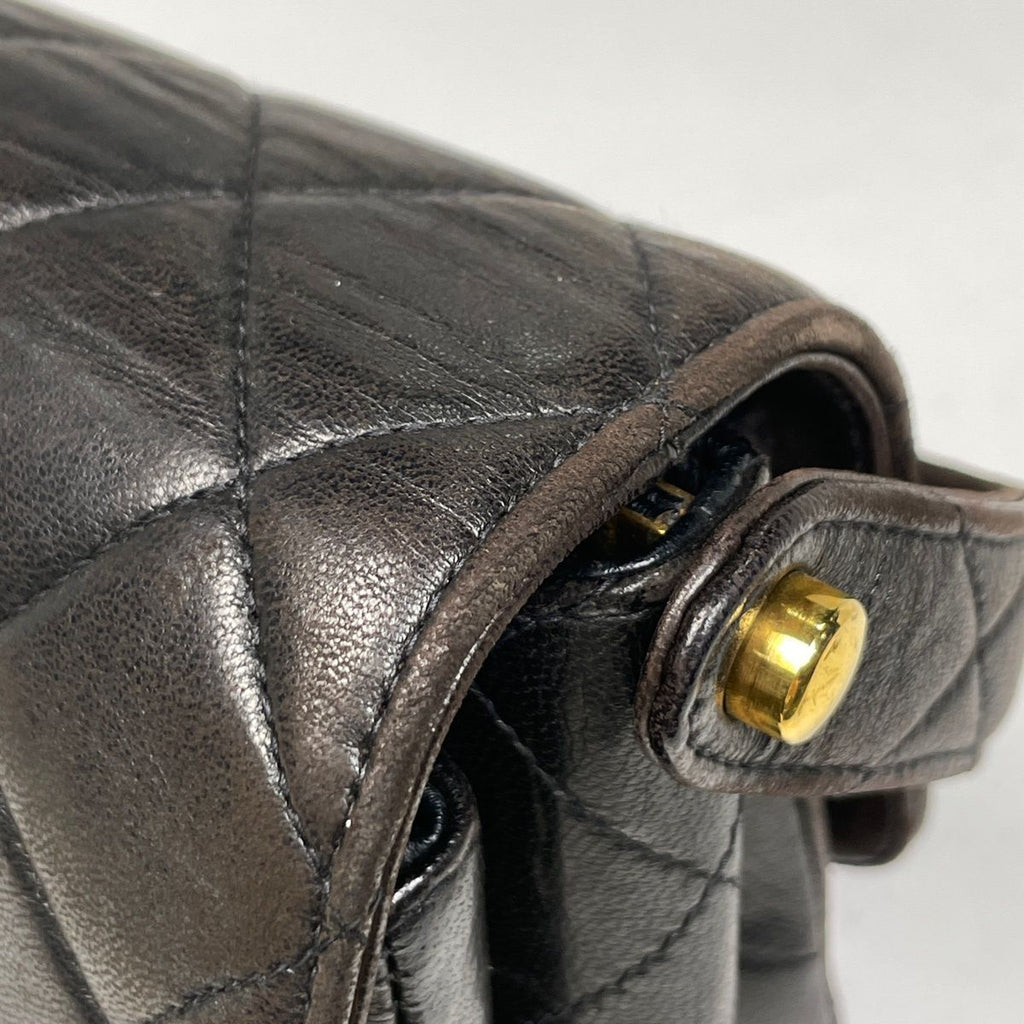 Chanel CC Logo Handbag Quilted Double Face Leather Black — view 5