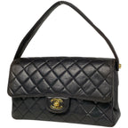 Chanel CC Logo Handbag Quilted Double Face Leather Black