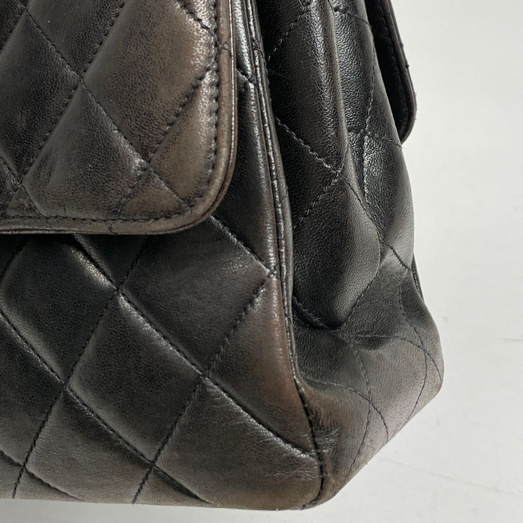 Chanel CC Logo Handbag Quilted Double Face Leather Black — view 4