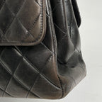 Chanel CC Logo Handbag Quilted Double Face Leather Black — view 4