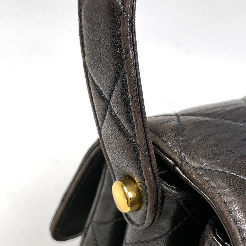 Chanel CC Logo Handbag Quilted Double Face Leather Black — view 7