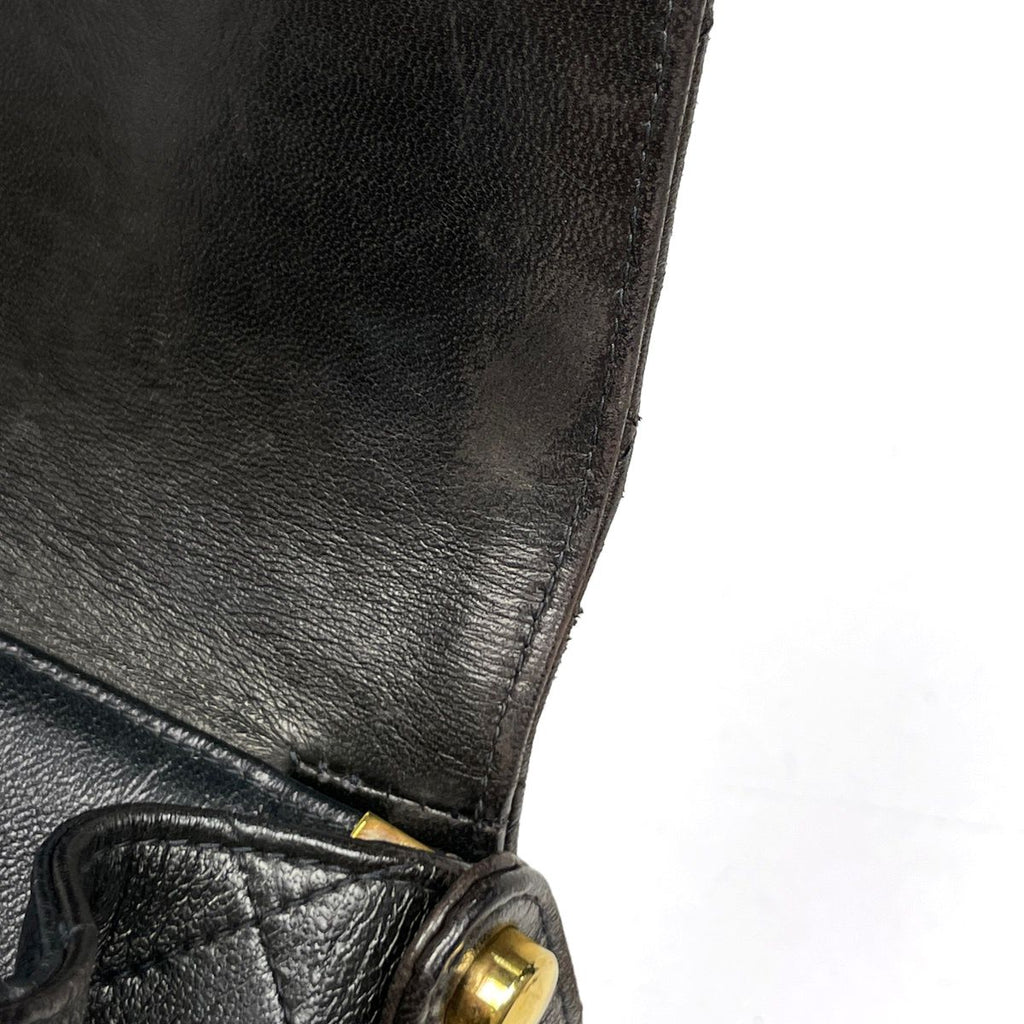 Chanel CC Logo Handbag Quilted Double Face Leather Black — view 9