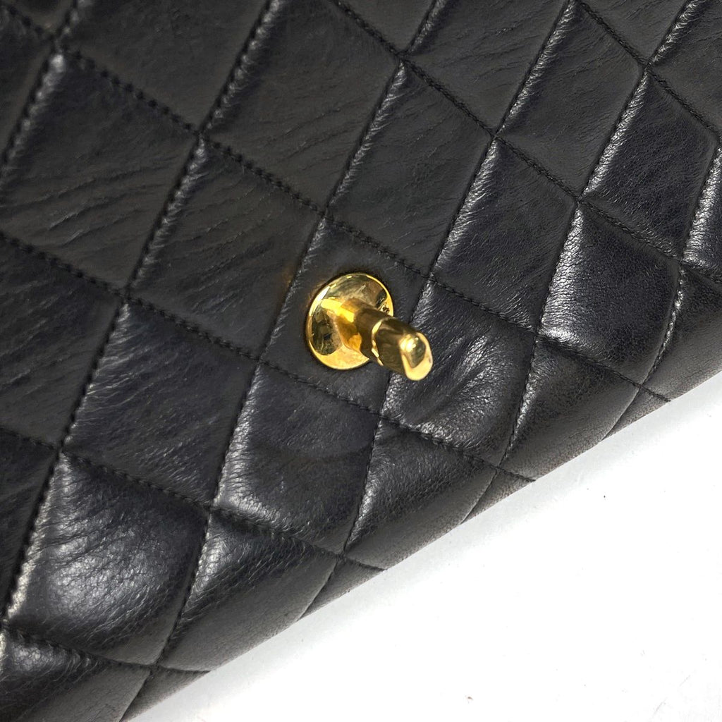 Chanel CC Logo Handbag Quilted Double Face Leather Black — view 8