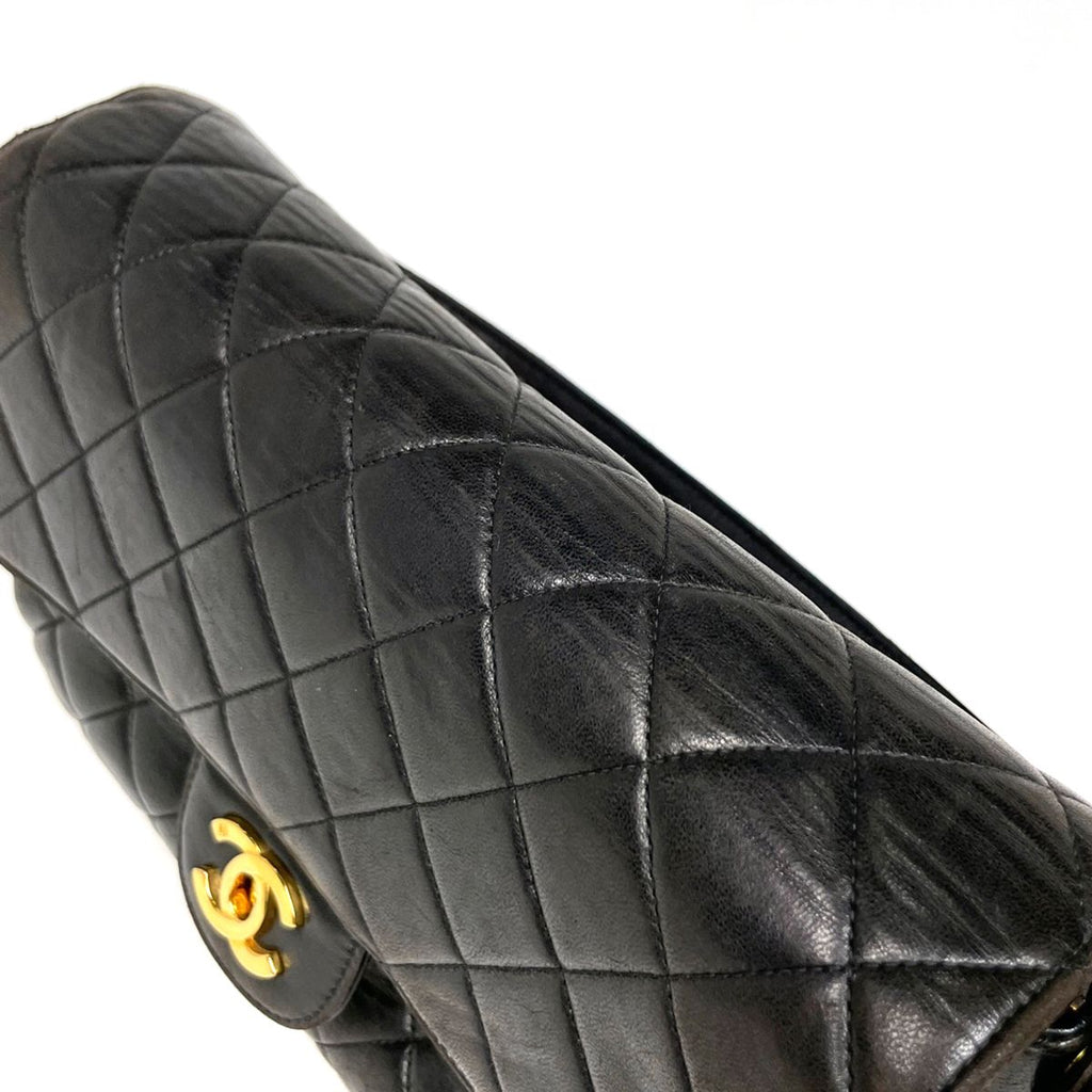 Chanel CC Logo Handbag Quilted Double Face Leather Black — view 6