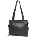 Chanel CC Logo Tote Shoulder Bag Leather Black