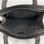Chanel CC Logo Tote Shoulder Bag Leather Black — view 9