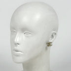 Chanel CC Logo Rhinestone Earrings Gold Plated — view 5