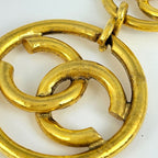 Chanel CC Logo Round Earrings Swing Gold Plated — view 4