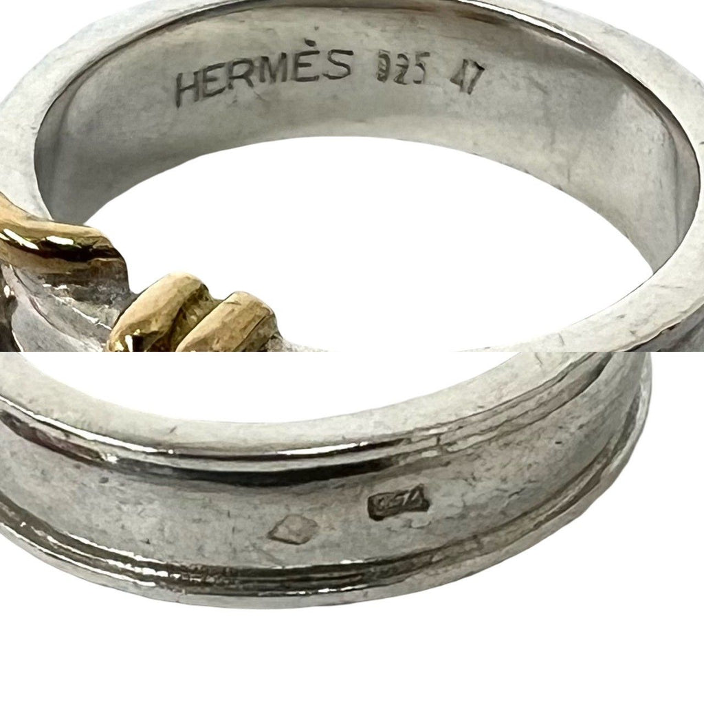 Hermes Ceinture Ring 925 Sterling Silver Gold — view 3