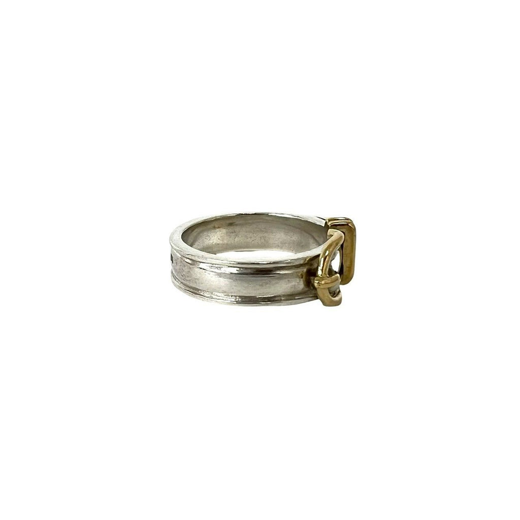 Hermes Ceinture Ring 925 Sterling Silver Gold — view 5