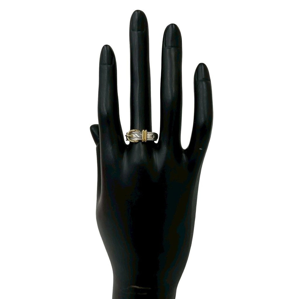 Hermes Ceinture Ring 925 Sterling Silver Gold — view 2
