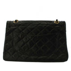 Chanel Quilted Limited Edition Double Flap Chain Shoulder Bag Leather Black KH — view 3