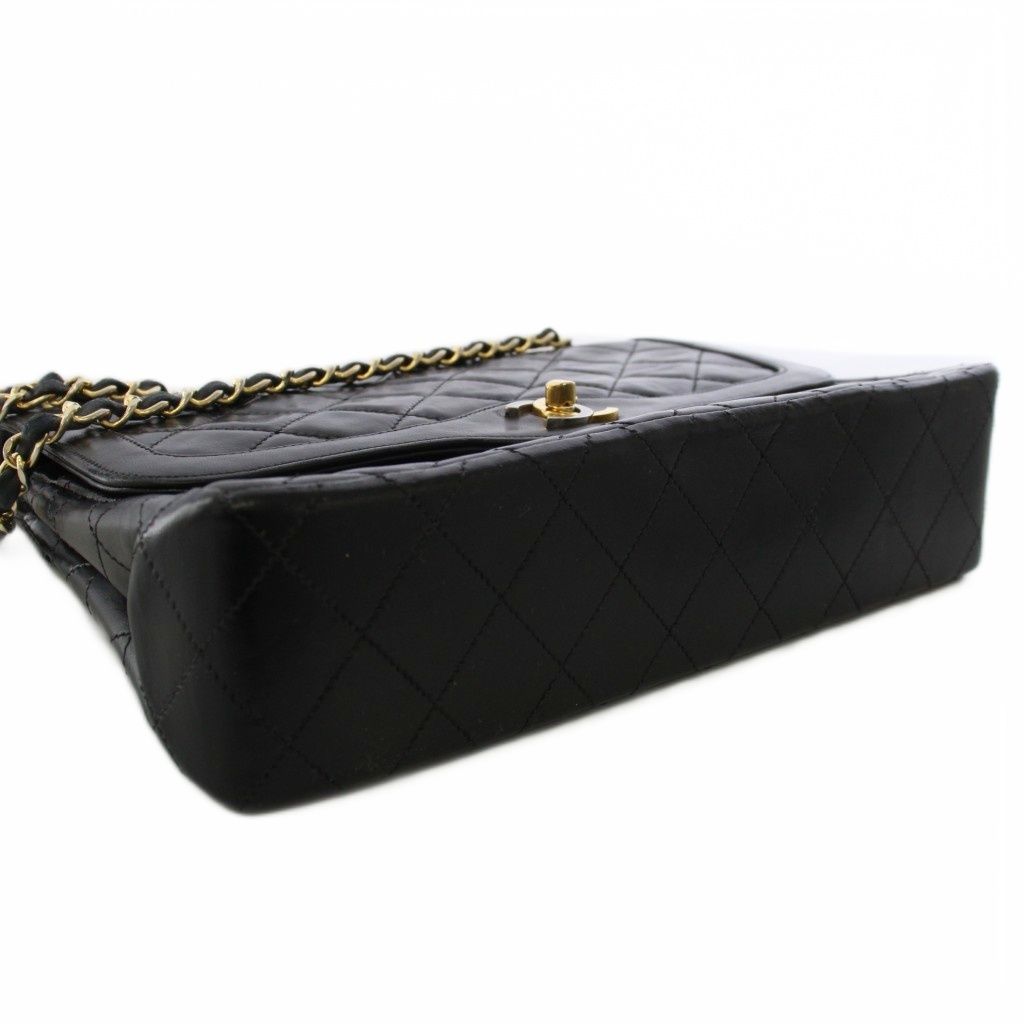 Chanel Quilted Limited Edition Double Flap Chain Shoulder Bag Leather Black KH — view 4