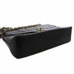 Chanel Quilted Limited Edition Double Flap Chain Shoulder Bag Leather Black KH — view 4