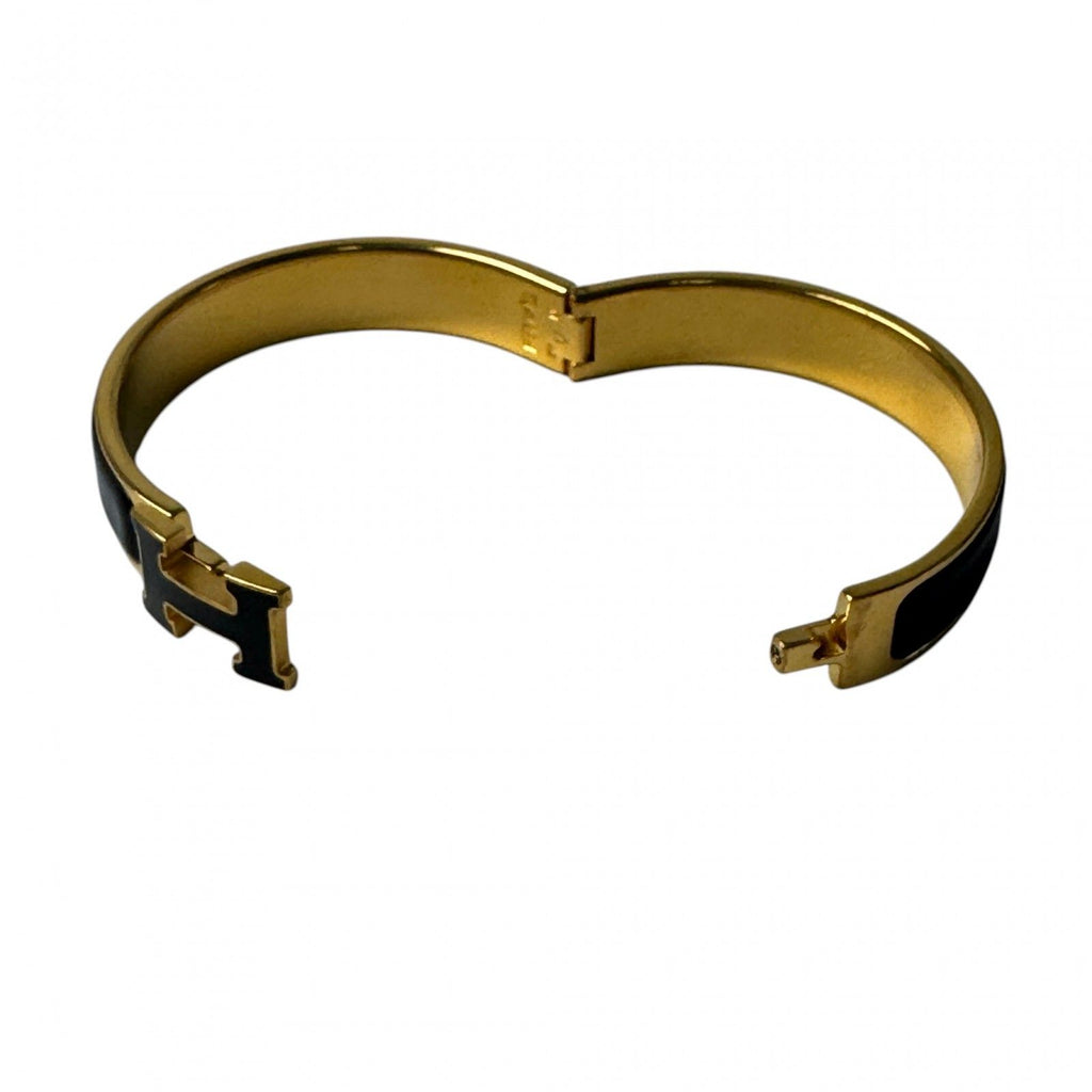 Hermes Clic Clac Bracelet Black Gold — view 5