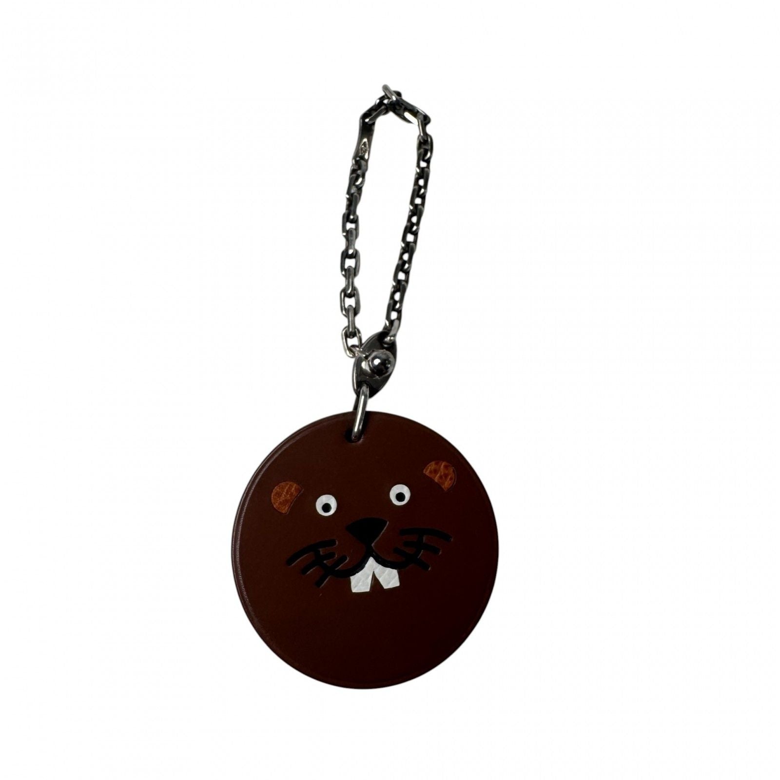 Hermes Key Holder Charm Beaver Brown