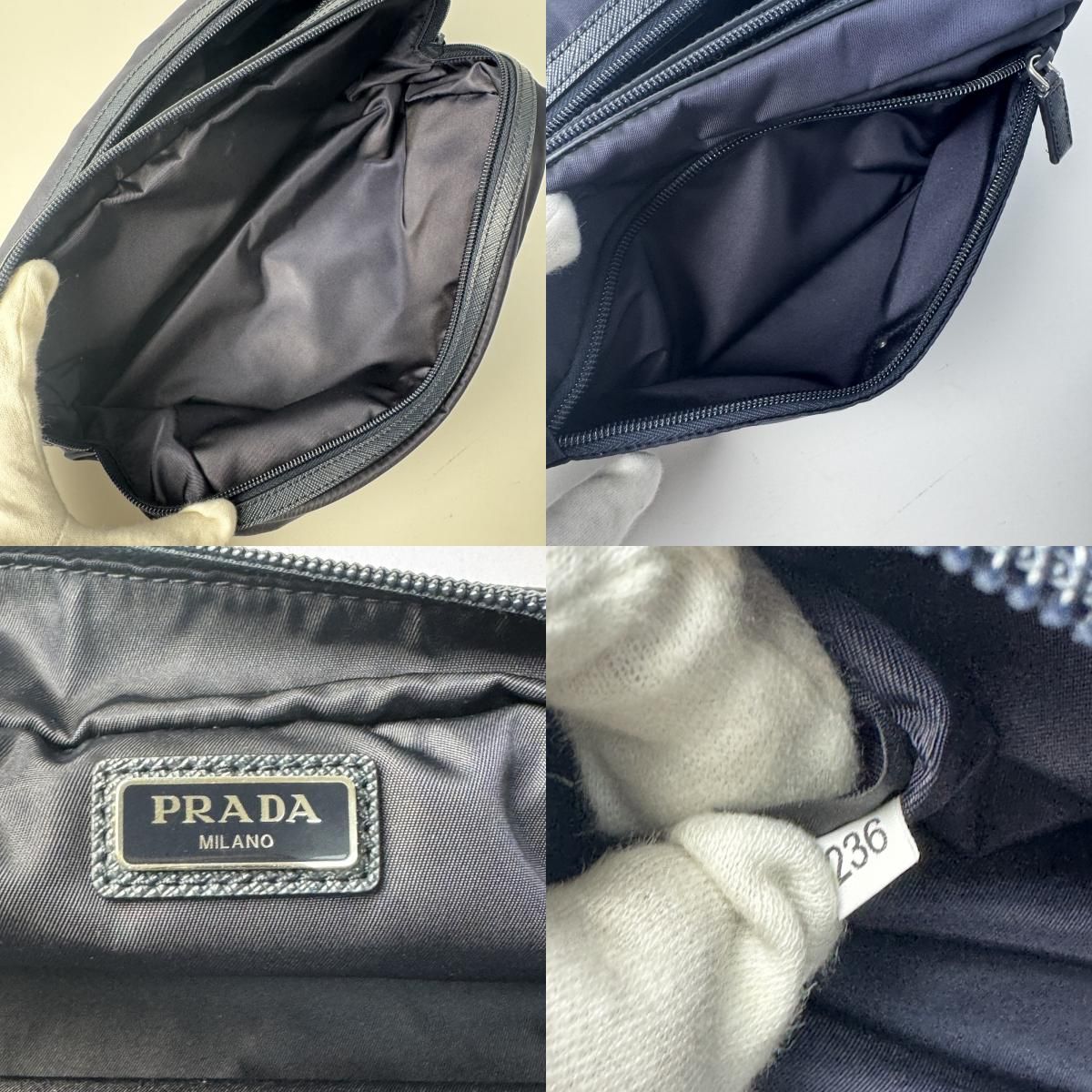 Prada Triangle Logo Travel Pouch — view 8