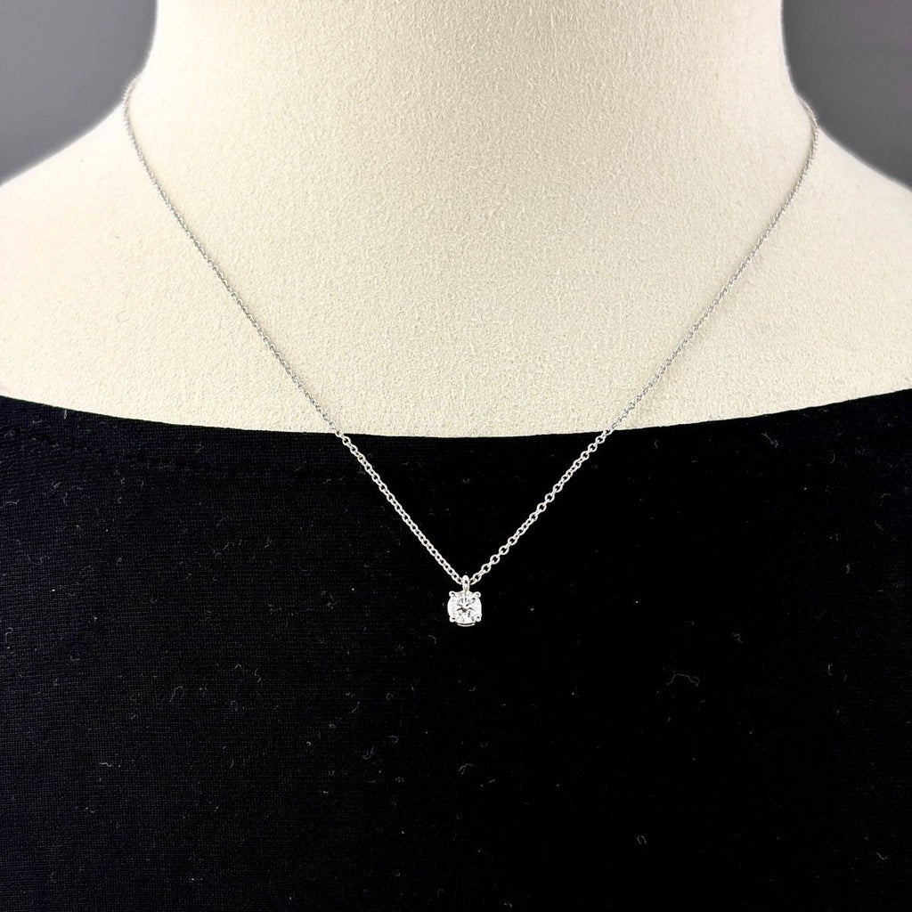Tiffany & Co Solitaire Necklace Platinum Pendant Diamond — view 4