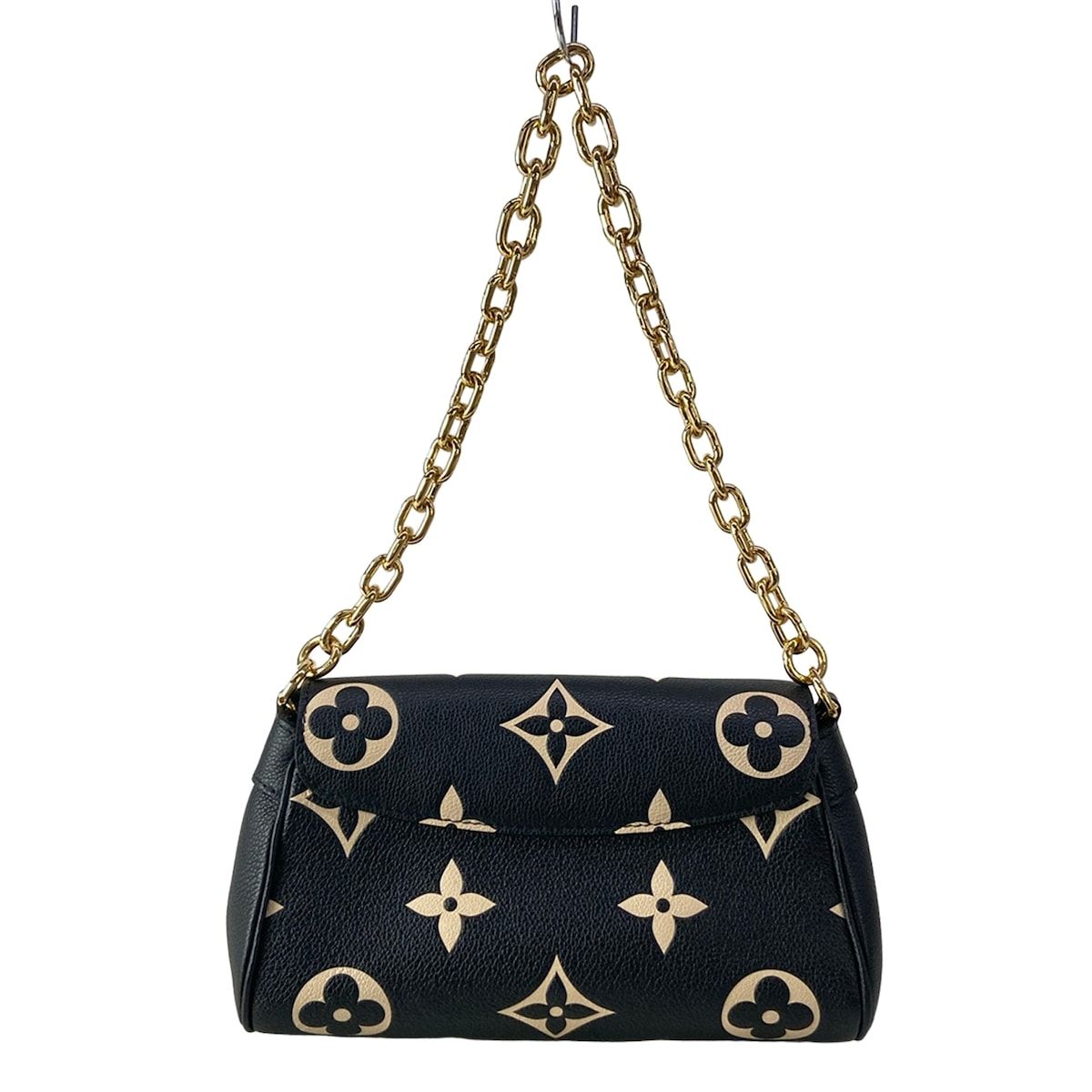 Louis Vuitton Shoulder Bag Bicolor Monogram Empreinte Favorite Black Beige — view 3