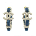 Chanel Earrings Silver Blue
