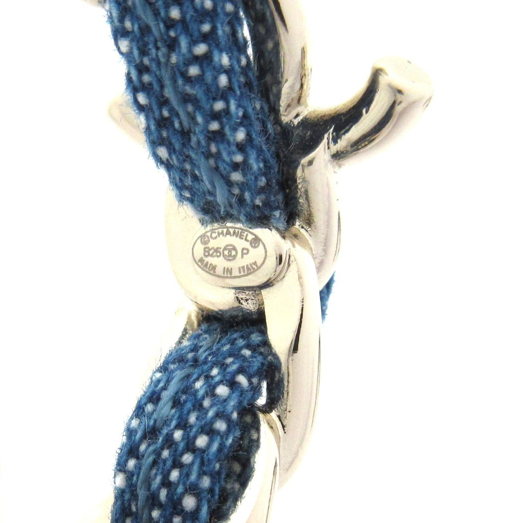 Chanel Earrings Silver Blue — view 5