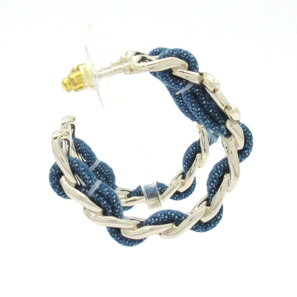 Chanel Earrings Silver Blue — view 2