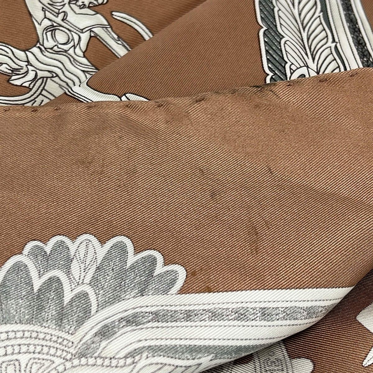 Hermes Scarf Carre 90 Beige les Parures du Vent — view 6