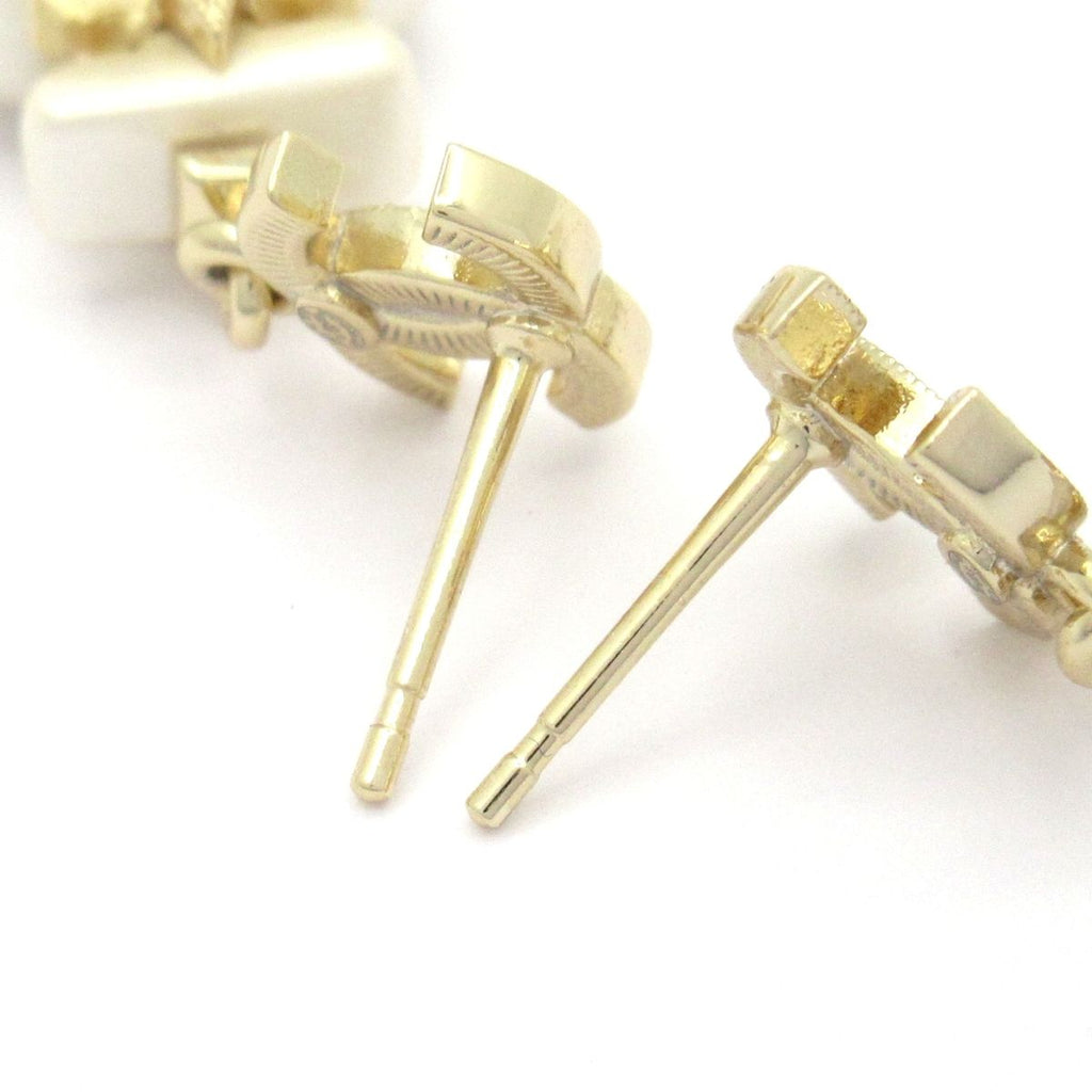 Chanel Earrings CC Logo Gold White Star — view 4