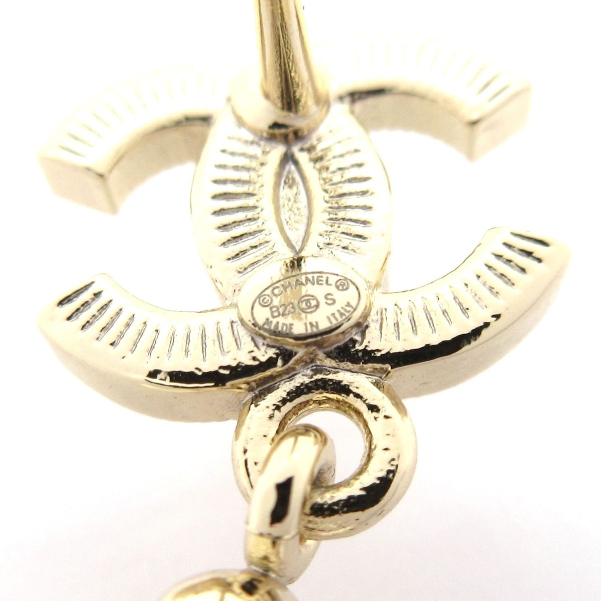 Chanel Earrings CC Logo Gold White Star — view 5