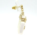 Chanel Earrings CC Logo Gold White Star — view 2