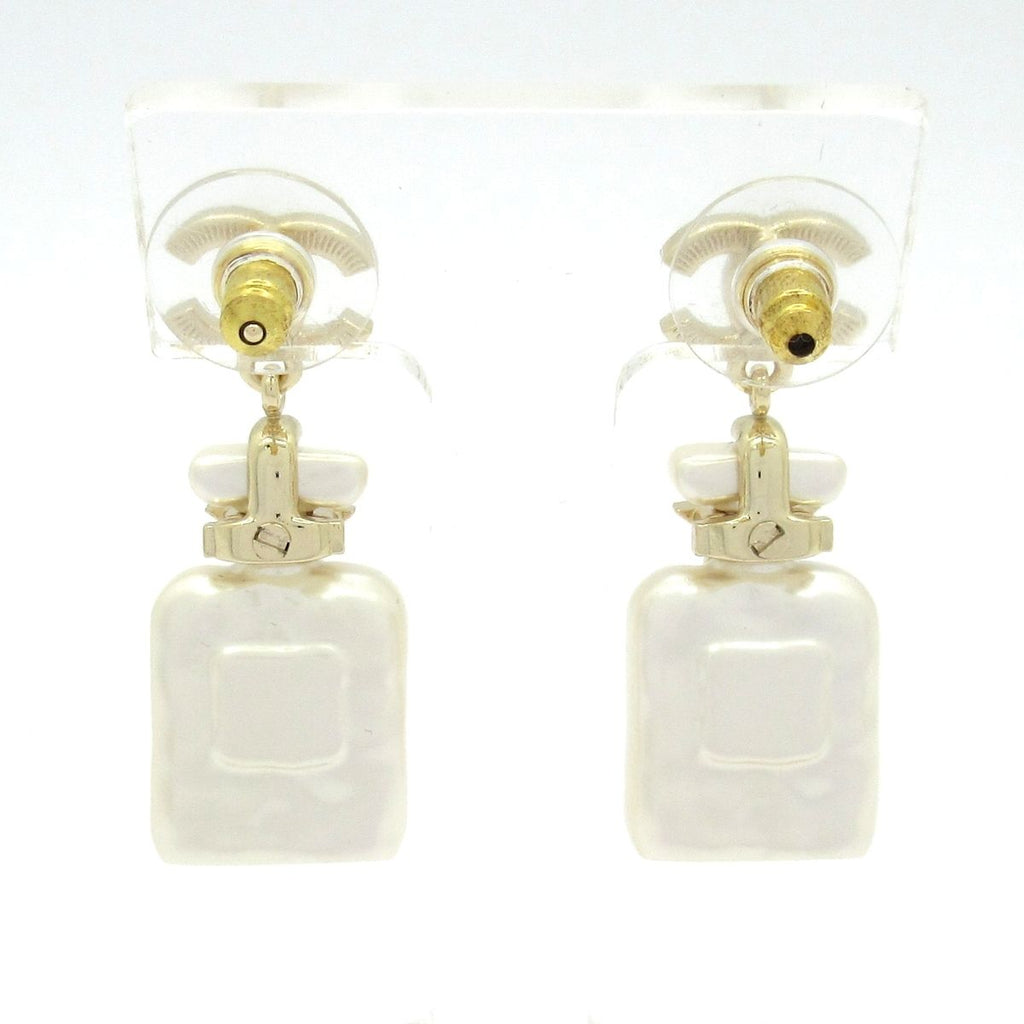 Chanel Earrings CC Logo Gold White Star — view 3
