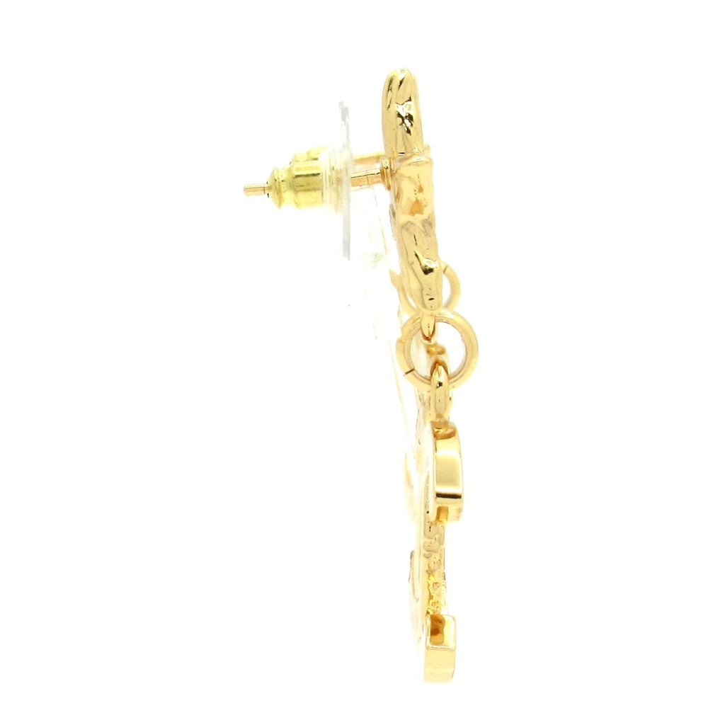 Chanel Earrings CC Logo Gold Black Star — view 2