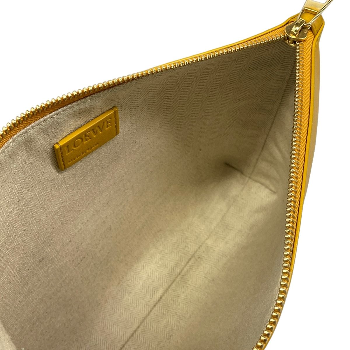 Loewe Clutch T Pouch Orange Yellow with Wristlet — view 7