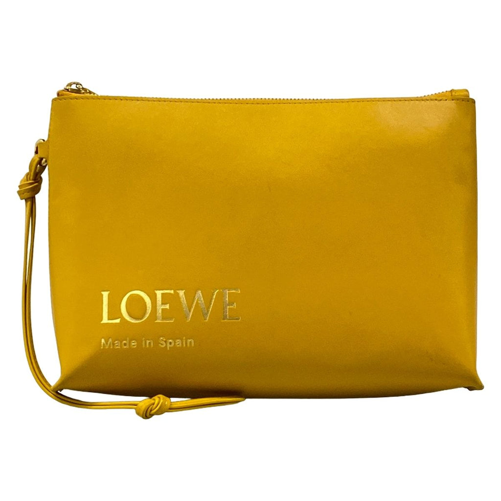 Loewe Clutch T Pouch Orange Yellow with Wristlet