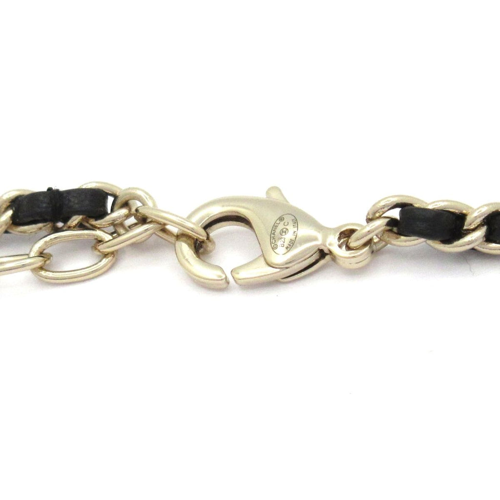 Chanel Necklace Leather Pink Gold Black Bag Motif — view 4