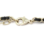 Chanel Necklace Leather Pink Gold Black Bag Motif — view 4