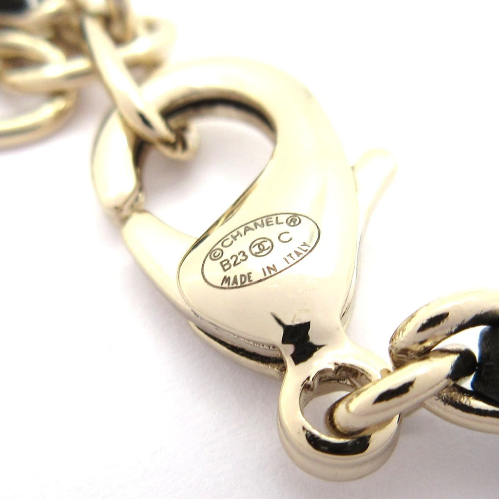 Chanel Necklace Leather Pink Gold Black Bag Motif — view 5