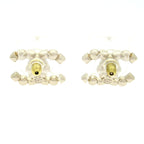 Chanel Earrings CC Logo Gold Black White — view 3