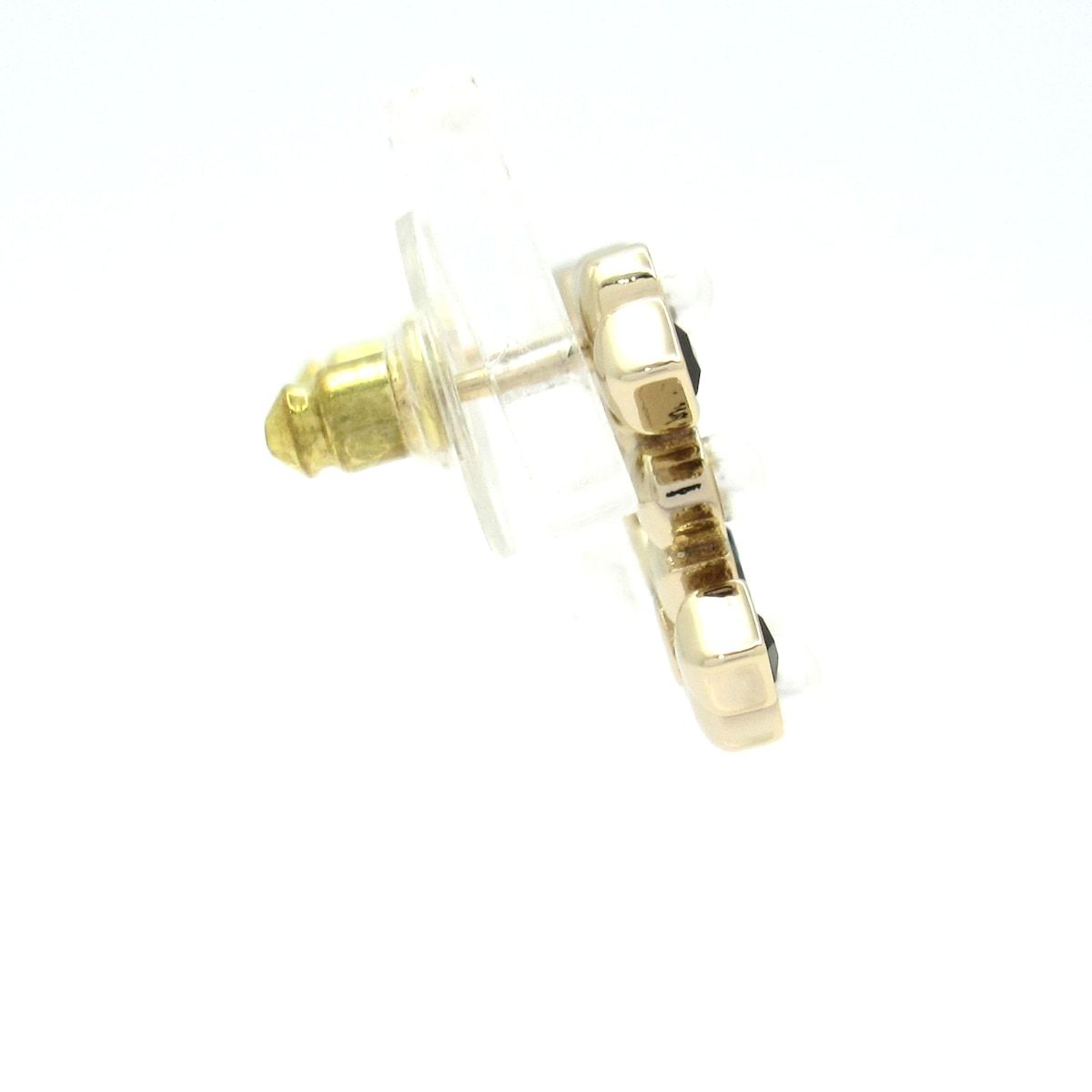 Chanel Earrings CC Logo Gold Black White — view 2