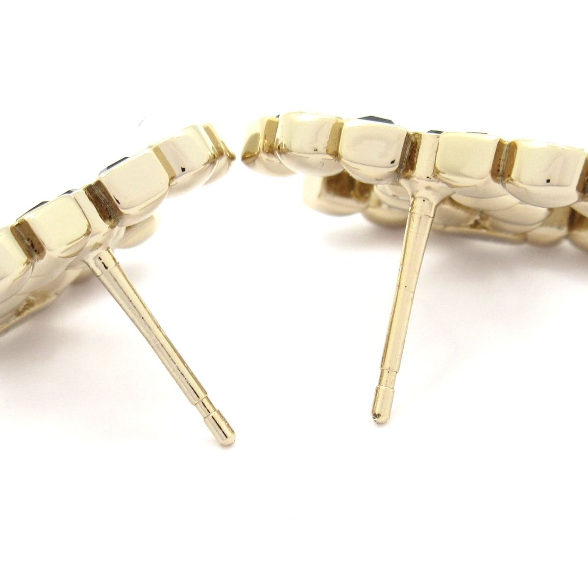 Chanel Earrings CC Logo Gold Black White — view 4