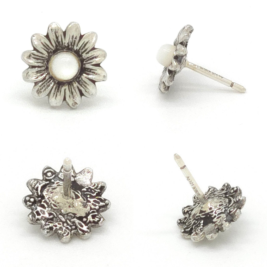 Gucci Double Studded Earrings Both Ears Flower with Mother of Pearl Inlaid in — view 4