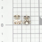 Gucci Double Studded Earrings Both Ears Flower with Mother of Pearl Inlaid in — view 9