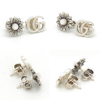 Gucci Double Studded Earrings Both Ears Flower with Mother of Pearl Inlaid in — view 3