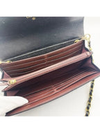 Chanel Lambskin Quilted Leather Wallet Chain Flap Black Purse Tote