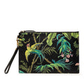 Gucci Tropical Print Clutch Black Green Leather